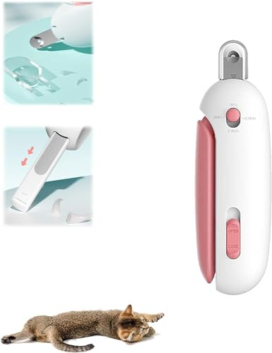 Katzen-Nagelknipser mit verstellbarer Öffnung, Nagelknipser und Trimmer, professionelles Haustier-Nagelknipser, Fellpflege-Werkzeug, mit Sicherheitsschutz, um Überschneiden zu vermeiden, kostenlose