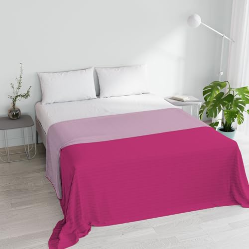 Italian Bed Linen Colcha de Verano Summer de Microfibra, Lila/Fucsia, matrimonial 250 x 250 cm
