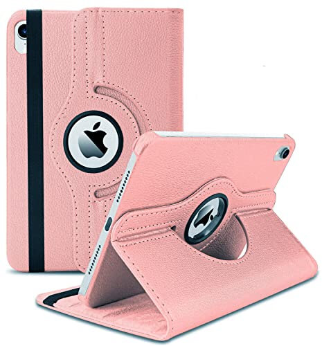 MOBISTAR Étui rotatif pour iPad Air 11 M2 6{^>e<^} génération (2024), iPad Air 5/4 (2022/2020 5e/4e génération 10,9), rotation à 360 degrés, fonction veille/réveil automatique (or rose)