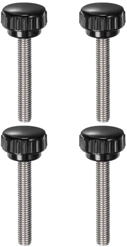 QUARKZMAN 4 Stück Rändelschraube mit Gewinde M8 x 50mm x 25mm Rundkopfschraube Edelstahl 304 Rundgriffbolzen Klemmknöpfe 25mm Handknöpfe Daumenschrauben Spannschraube für Industrie Maschine