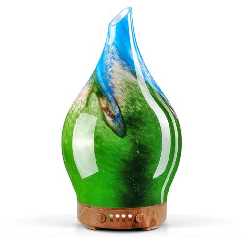 Porseme Oil Diffusers 150ml,Handmade Ultrasonic Essential Oil Diffuser | 7 Colors Changing Humidifier,Electric Diffuser with Timer,Quiet Mist Aromatherapy Diffuser,Air Fresheners for Home Blue Grass