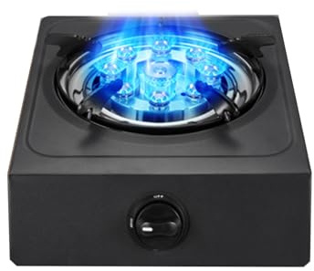 Gas Stove,Portable Desktop Gas Hob 5.2kW NG/5kw LPG 9-cavity Fierce Fire,Load-bearing Capacity 40kg Propane Gas Cooktop with Flameout Protection for Outdoor Camping Home(LPG)