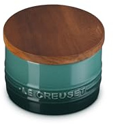 Le Creuset Signature Small Salt Cellar and Storage Canister with Wood Lid, 7 oz., Artichaut