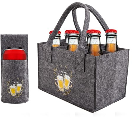 Flaschentasche 6 Flaschen-Männerhandtasche Bier,Flaschentasche 6 Flaschen bier,Bier Geschenke für Männerhandtasche,Männerhandtasche für 6 Bierflaschen,Outdoor und Geburtstagsgeschenk für Männerm ﻿