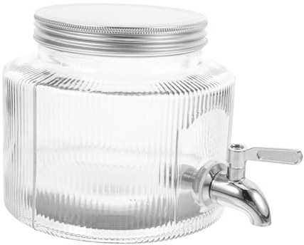FONDOTIN Dispensador de Agua Fría Acero Inoxidable para Refrigerador de Vidrio Capacidad de 2.8l Uso Versátil y Fácil Mantenimiento para Cocina y Hogar