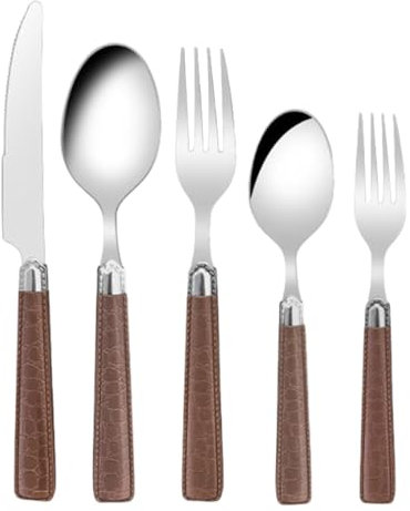 Posate Con Coltello Da Bistecca - Set Posate Con Coltello Da Bistecca | Cooltello Da Biistecca Professionale | Set P0osate Ergonomico Forchetta Cucchiaio Lucidati A Specchio Per Casa Ristorante