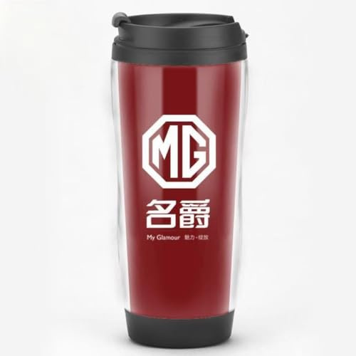 Mug Isotherme pour MG HS,avec Logo Embleme Acier Inoxydable Thermos Tasse à Café Voyage avec Couvercle Etanche Voiture Cadeau Voiture pour Hommes Femmes,Red