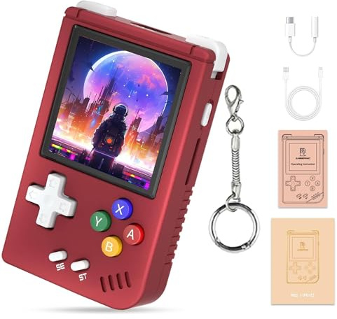 RG Nano Mini Consola de Juegos Retro de Mano,Emulador de Juegos de Bolsillo Pequeño Pre-Instalado 10000+ Juegos,Videoconsola de Aleación de Aluminio con Pantalla IPS de 1.54 Pulgadas Soporta (64g)