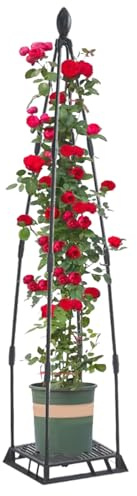 Ahuuen Estructura de Jardín para Plantas Trepadoras | Soporte Metálico para Plantas - Marco Resistente para Invernadero Rosas Jardín Maceta Terraza Balcón