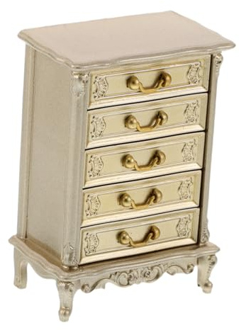 FELTECHELECTR Plastique Commode Rétro avec Tiroirs Fonctionnels Accessoire pour Maison de Poupée et Jeux Imitation Garçon Fille