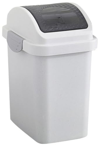 TOVINANNA Secchio a Ribalta in Plastica con Coperchio per Cucina e Bagno Contenitore per Rifiuti Domestici Compatto Cestino per Spazzatura da Soggiorno e Camera da Letto Pratico e