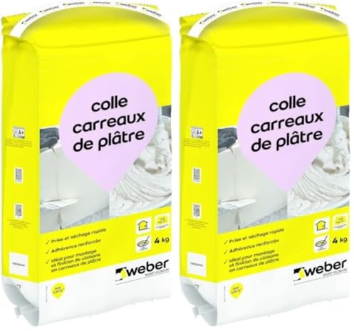 WEBER Colle spéciale carreaux de plâtre, 4kg, Blanc (Lot de 2)