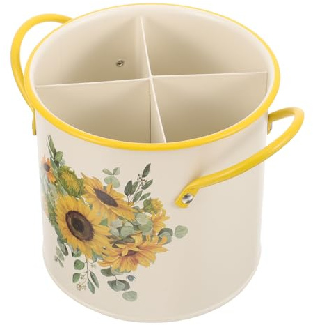 Garneck Soporte para Palillos de Cocina Vintage, Porta Utensilios Colgante de Resina, Organizador de Cubiertos y Utensilios, Diseño de Girasol, Adecuado para Almacenamiento y Secado