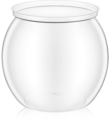 Mini vaso rotondo per pesci rossi, in plastica, trasparente, in plastica, per pesci rossi, piccole tartarughe (27 oz)
