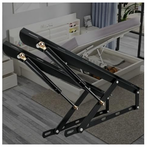 Generico Meccanismo Di Sollevamento Idraulico Del Letto, Kit Letto A Parete Con Sollevatore For Materasso, Design Con Cerniera A Molla Pieghevole, Capacità Di Peso 30-90 Kg(Black,150cm/59inch)