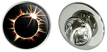 Total Solar Eclipse Painted Metal 0.75 Lapel Hat Pin Tie Tack Pinback