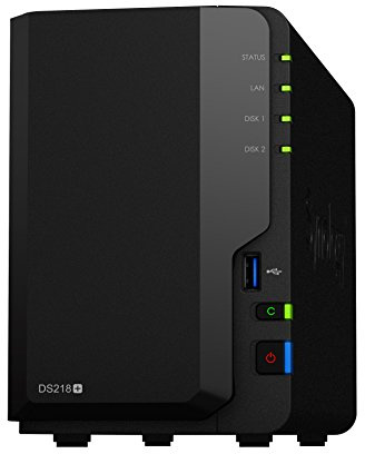 Synology DS218 + 12TB (2 x 6TB WD RED) 2 Bay Desktop-NAS-Einheit, DS218+/12TB-RED, Schwarz