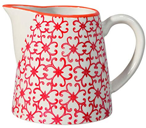 Bloomingville Bricco del Latte Carla Express - lattiera de gres colorato Ø 8,5 x H 8,5 cm, Rosso, Ceramica Gres, capacità 250 ml