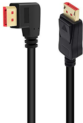 BolAAzuL Cavo adattatore Displayport 1.4 a 90 gradi, ad angolo retto, ad angolo retto, 8K/60Hz, 4K/144Hz, 1,8 m, maschio/maschio, ad alta velocità, per GPU meshlicious/verticale SSUPD