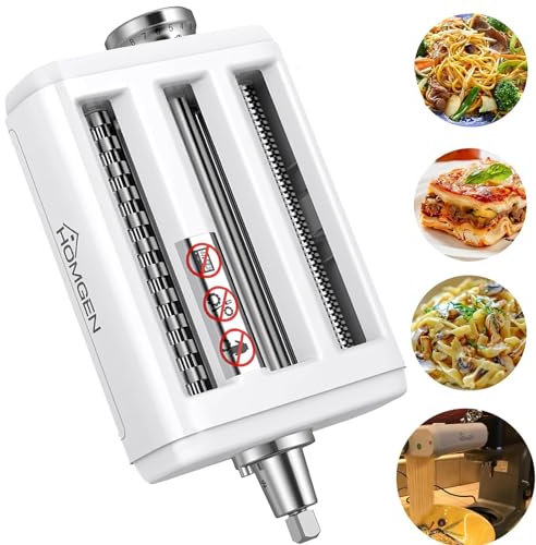 Machine à Pates, HOMGEN Laminoir à Pâtes avec 8 Réglages d'épaisseur Machine à Pâtes En Acier Inoxydable Laminoir Patisserie avec Brosse de Nettoyage pour Tagliatelle Spaghettis Lasagnes Ravioles