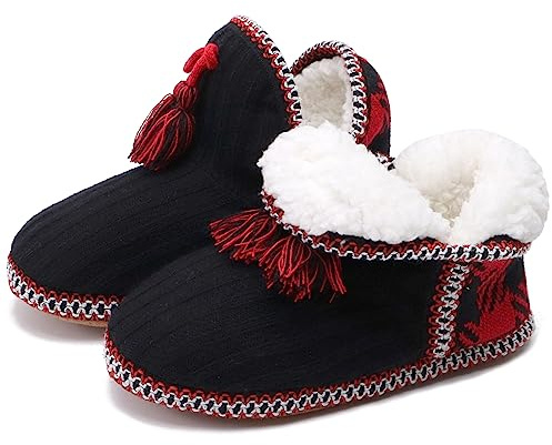 COFACE Pantofole Donna Invernali Ciabatte Stivaletto Calde Babbucce Peluche Pantofole da Casa 39-40