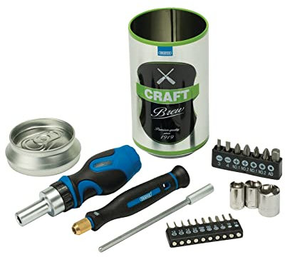 Draper 04775 Stubby Ratchet Screwdriver and Bit Set, Special Edition - Workshop Brew (23 Piece)