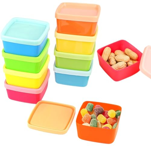 CPYJW 10 Stück Kleine Dosen Mit Deckel Plastik, Frischhaltedosen Klein, Gefrierdosen Klein Box, Kunststoff Vorratsdosen für Soßen, Dips Und Gewürze