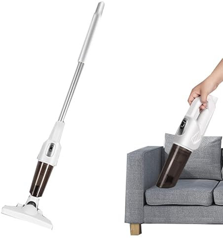 WMDMJT Aspirateur Balai Aspirateurs sans Fil Nettoyeur de Tapis Vertical Nettoyeur de Sol léger 2 en 1 Aspirateur à Main Puissant pour Maison et Voiture,Silver-22.7x114cm