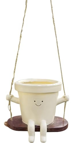 Umikk 1/2 Pezzi Vasi da Fiori Sospesi con Viso a Dondolo, Vaso da Fiori con Viso, Vaso con Testa Sospesa a Dondolo, Carino Vaso da Fiori con Viso Sorridente e a Dondolo