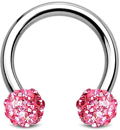 Stachelkleid Hufeisen Piercing Chirurgenstahl 316l Septum Ring Ferido Stein Kristal Kugel 1,2 mm Ohr Nasenpiercing Nippel Intim Silber Glitzer Tragus Helix Farben Innengewinde