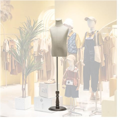 Nähen Schaufensterpuppe Kinder Schaufensterpuppe Körper Torso Alter 2-9 Kinder Schneiderpuppe mit runder Holzbasis, höhenverstellbar Kinder Schneiderpuppe Nähen Torso für Kleidungspräsentati