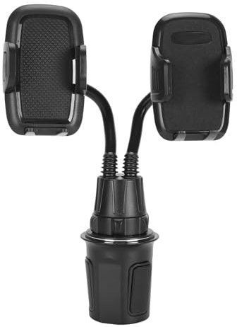 GOWENIC Supporto per Telefono Portabicchieri Aggiornato per Telefoni di Grandi Dimensioni e Custodie Spesse, Supporto da Auto Universale a Collo di Cigno Regolabile, Rotazione a 360°,