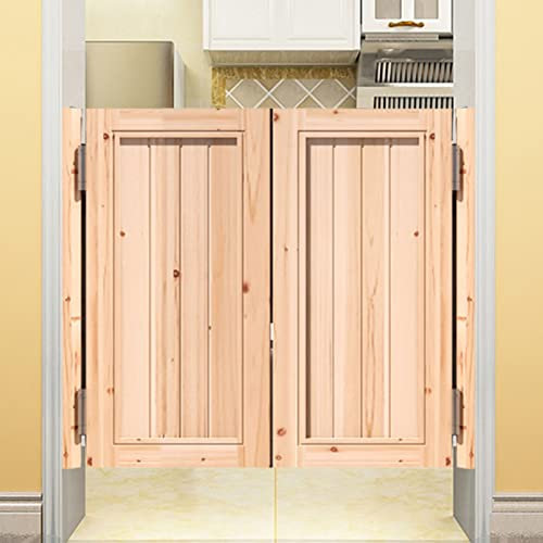 Massivholz-Café-Schwingtüren, unlackierte Innen-Salon-Schwingtüren, Restaurant-Bar-Küchen-Badezimmer-Schwingtür aus Holz, Flur-Eingangstheke, Western-Café-Tür(W95cmxH90cm(37.4x35.4))