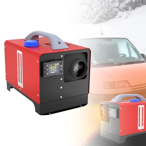 Froadp 12V Diesel Standheizung 8KW Dieselheizung Horizontal Luftheizung mit LCD Fernbedienung & Schalter & 5L Tank Air Lufterhitzer Kraftstoffheizung Heizöfen für Wohnmobile Auto PKW LKW, Rot