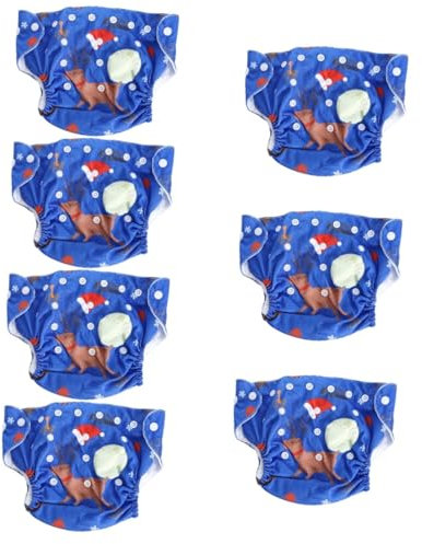 SHOWERORO 7pezzi Pantaloni Pannolino Per Cartoon Pantaloni Riutilizzabili Per Allenamento Al Vasino Pannolini Regolabili e Impermeabili Per Anni Stile Natale