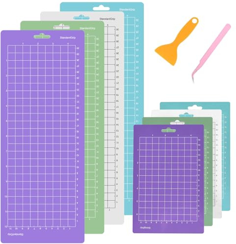 8 Stück Schneidematten für Cricut – Kompatibel mit Cricut Joy, Explore 3 und Maker 3 – Schneideplotter Zubehör in Leicht/Standard/Stark Grip, Anti-Rutsch Matten für DIY-Projekte