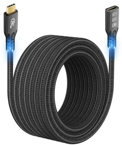 CHENLENIC 20Gbps USB C 3.2 Verl?ngerungskabel, USBC 3.2 Gen2 Typ-c Stecker zu Buchse Extender Kabel Ultra HD 4K@60Hz 240W Laden 20Gbps Daten¨¹bertragung mit externer SSD eGPU (5M)