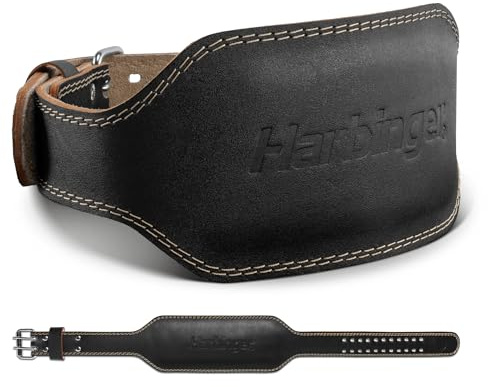 Harbinger Gewichthebergürtel aus Leder, gepolstert, 5,1–10,2 cm oder 15,2 cm breit, Schaumstoffpolsterung, konisches Design für Unterstützung und Mobilität, 15,2 cm, Größe S