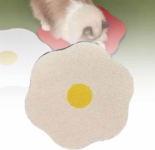 tylxayoxa Rascador De Pared con Diseño De Flores For Gatos, Rascador De Pared De Cartón Corrugado, Rascador De Pared For Gatos, Rascador con Lima De Uñas, Protector De Muebles For Gatos.(White)