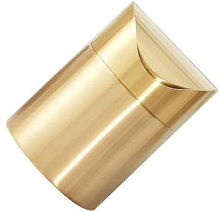 KAILIKETIY Petite Poubelle En Acier Inoxydable Doré Avec Couvercle à Pression, Compacte Et Pratique, Pour Bureau, La Cuisine, Voiture Et Salle De Bain, Conteneur à Déchets Multifonction