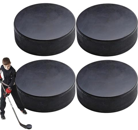 Disco da hockey all'aperto, disco da hockey da strada | 4X Pucks da hockey su ghiaccio Dimensioni regolamentazione ufficiale | Diametro attrezzature da allenamento Spessore da 3 pollici Forniture