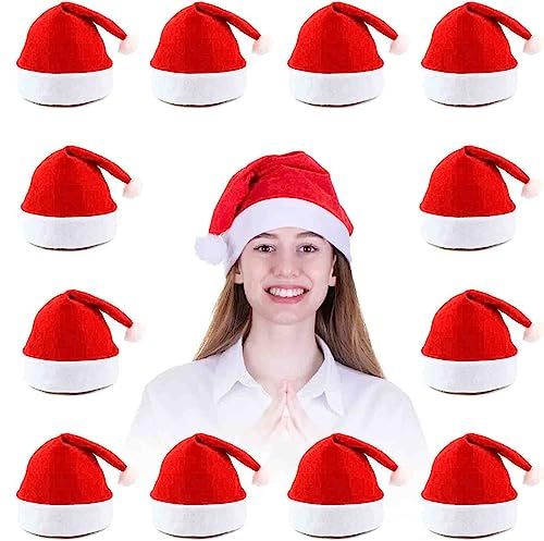 Christmas Hats for Adults,Bulk Santa Hats for Adults,Universal Fit Extra Large Size,Perfect Christmas Party Accessories
