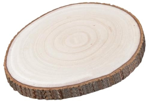 CEWROM Holzscheiben, 30~35cm Paulownia Holzscheiben zum Basteln, Dicke ca.20mm Polierte Holzplatte Rund aus Natürlichem Paulownia-Holz