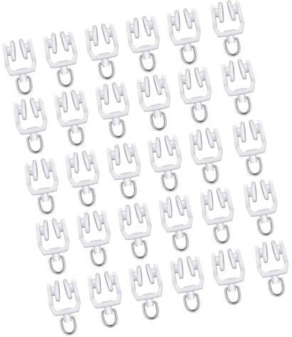 PANGBOER 30 ganci per tende da soffitto, resistenti, pulegge e gancio in acciaio per tende scorrevoli scorrevoli