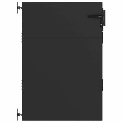vidaXL Puerta de jardín con Cerradura Negro 85 x 125 cm, Puerta de Metal Moderna y Duradera, Entrada Segura, Acero Resistente a la Intemperie, Barrera Rectangular