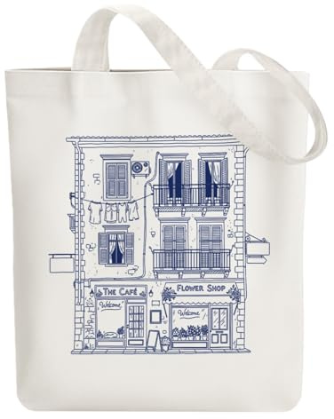 ANATTASOUL Baumwolltasche Personalisiert mit Text in Skizzenhaus, Leinwand Geschenk Tragetasche für Damen Freundin Mama Schwestern Ehefrau Geburtstag, Muttertag Tasche