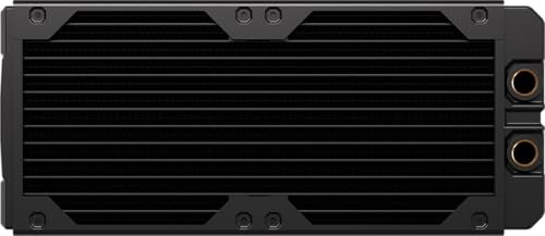 CORSAIR Hydro X Series XR7 240mm V2 Custom Cooling Radiator – Compatible with iCUE LINK Fans, 2x120mm Fan Mounts, Screw Protection Plates, G1/4” Threads – Black