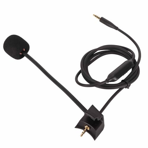 Jiawu Boom Mic Cable, 3.5mm Male to 2.5mm Male High Sensitivity Headphone Microphone Cord, Professional Volume Control for Headphones QC45