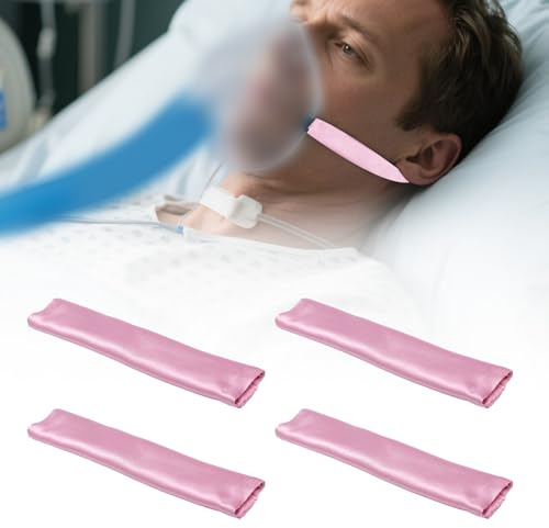 lasuroa 6st Maskremskydd, Bekväma och Andningsbara i Satin Kuddfodral Mjukt Ansiktsskydd Universella Huvudband med Positivt Tryck för Att Minska Röda Märken (Rosa)