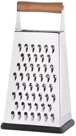 NVOQILIN Rallador de queso profesional de acero inoxidable de 4 lados, perfecto para queso parmesano, verduras, jengibre